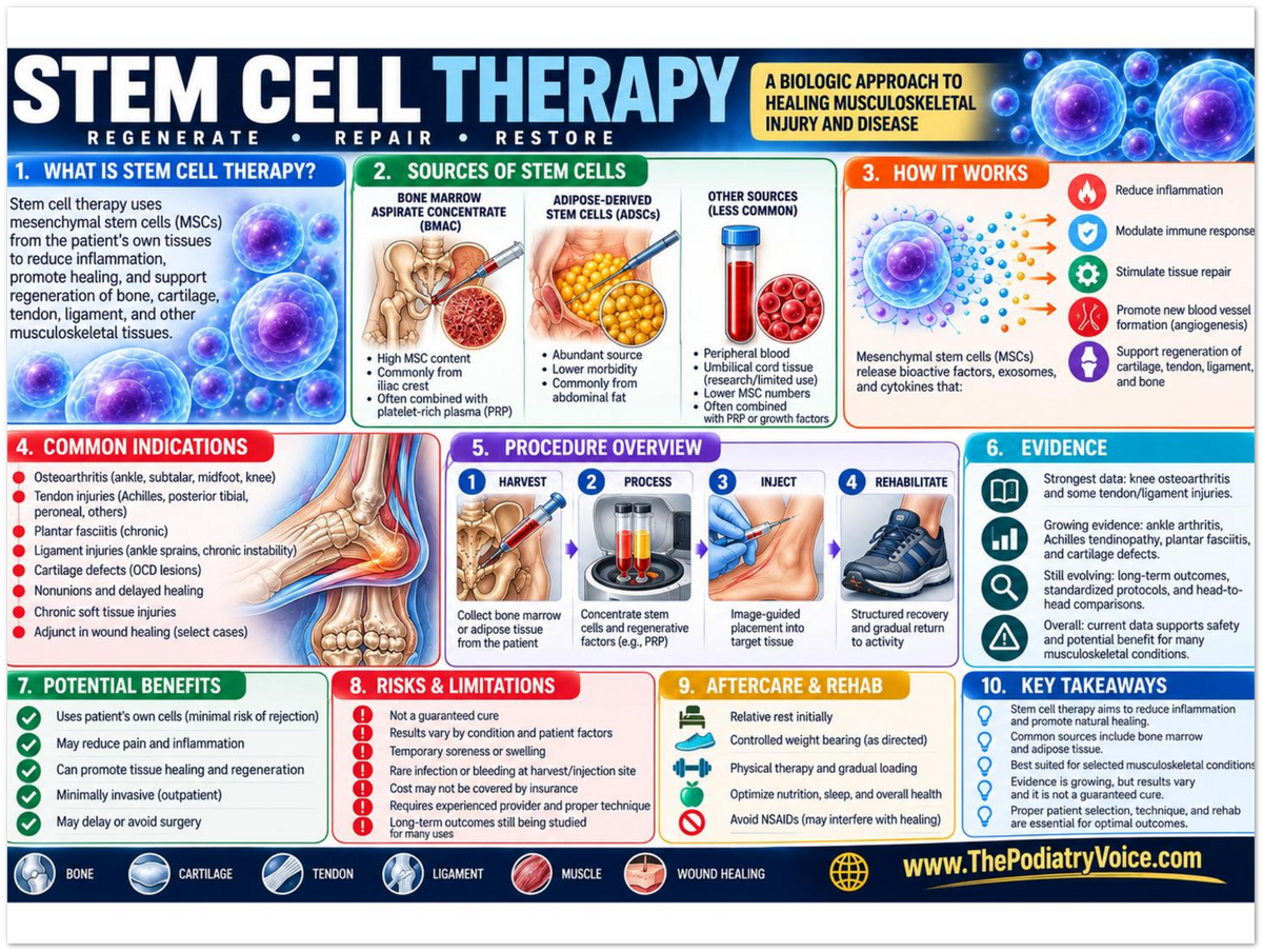 Stem Cell Therapy patient education infographic poster, full design view