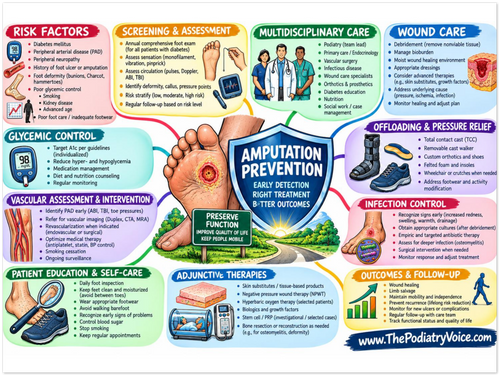 Amputation Prevention patient education infographic poster, full design view