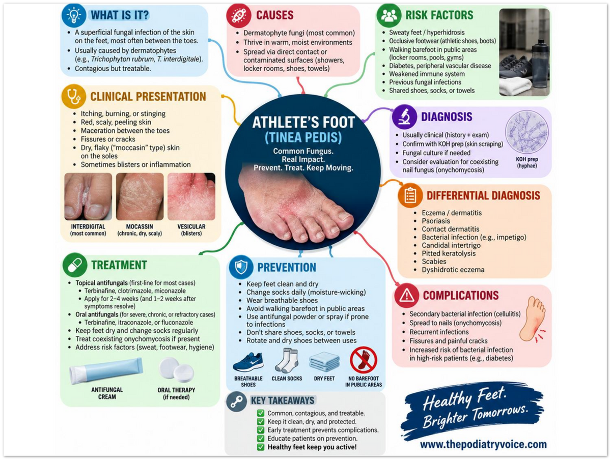 Athlete's Foot poster anatomical illustration detail for podiatry clinics