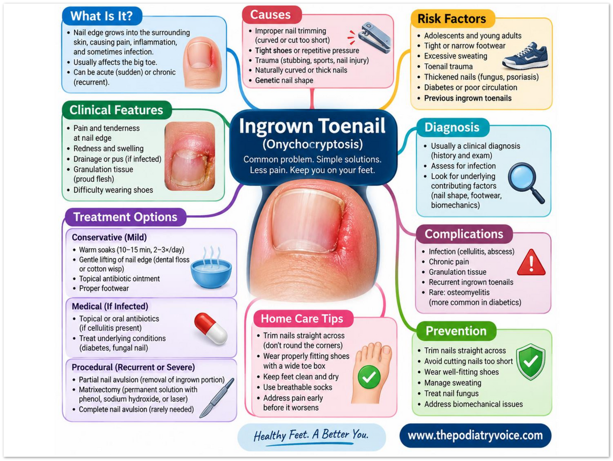 Ingrown Toenail patient education infographic poster, full design view