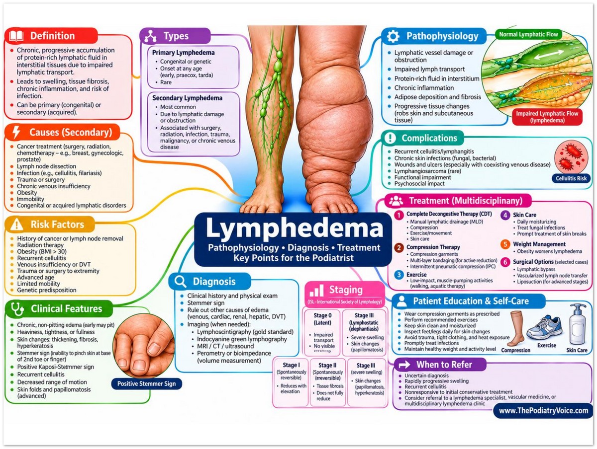 Lymphedema patient education infographic poster, full design view