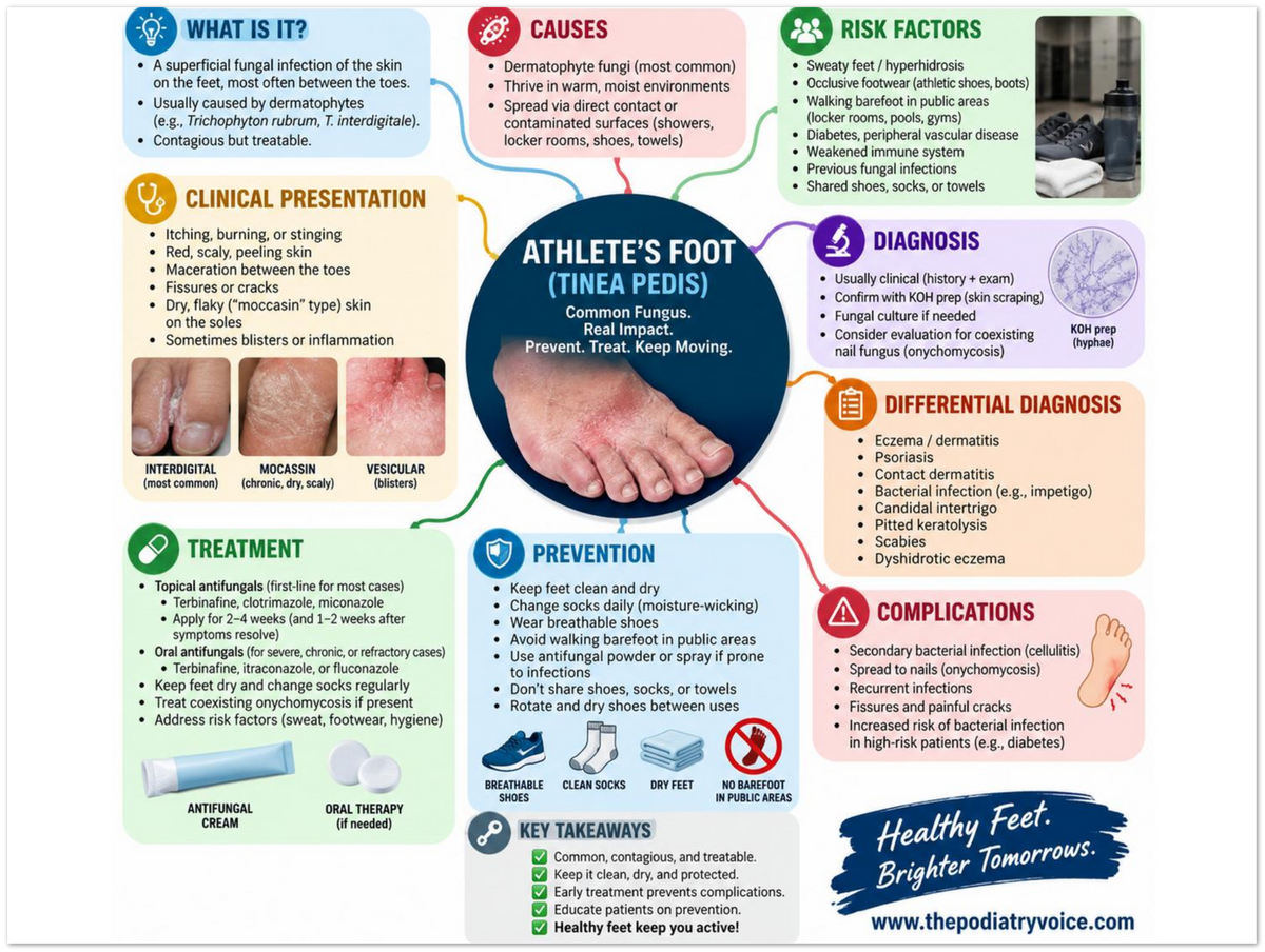 Athlete's Foot patient education infographic poster, full design view