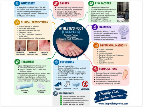 Athlete's Foot patient education infographic poster, full design view