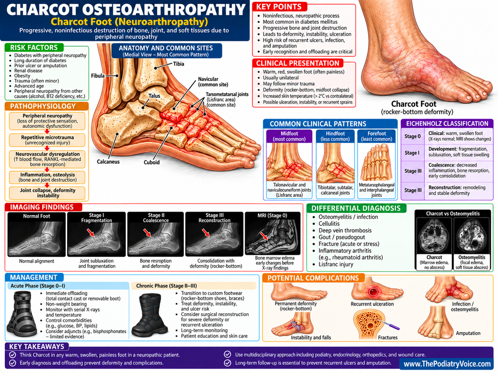 Charcot Foot patient education poster for podiatry clinics