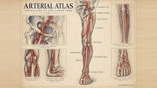Arterial Atlas of the Lower Limb patient education poster for podiatry clinics