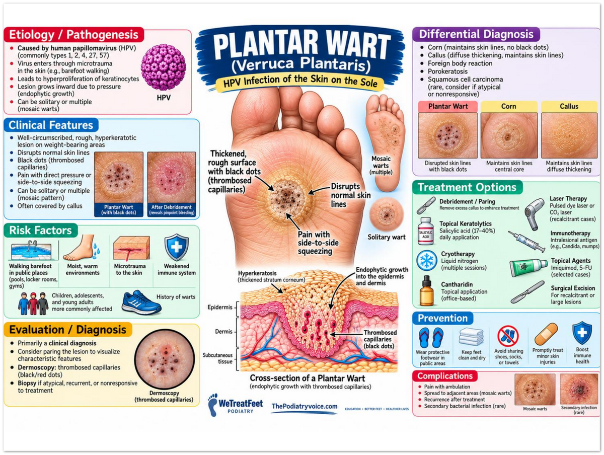 Plantar Wart patient education infographic poster, full design view