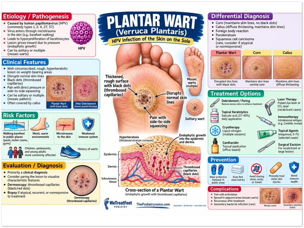 Plantar Wart poster anatomical illustration detail for podiatry clinics