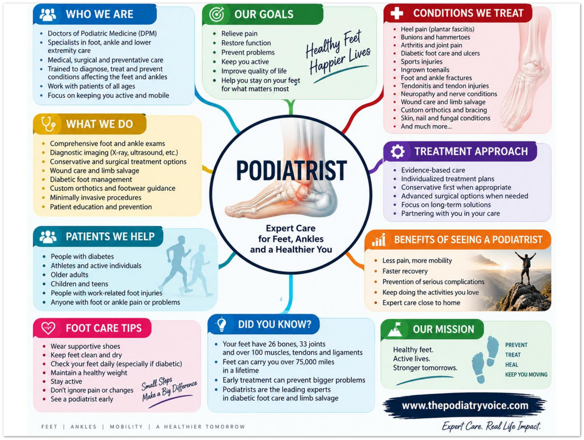 Podiatrist poster anatomical illustration detail for podiatry clinics