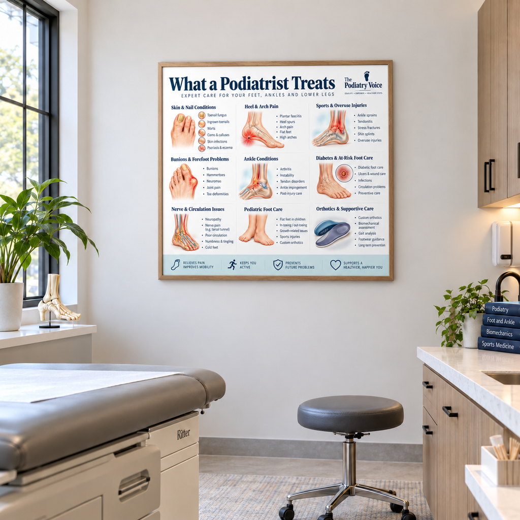 Hallux Abductovalgus patient education poster for podiatry clinics