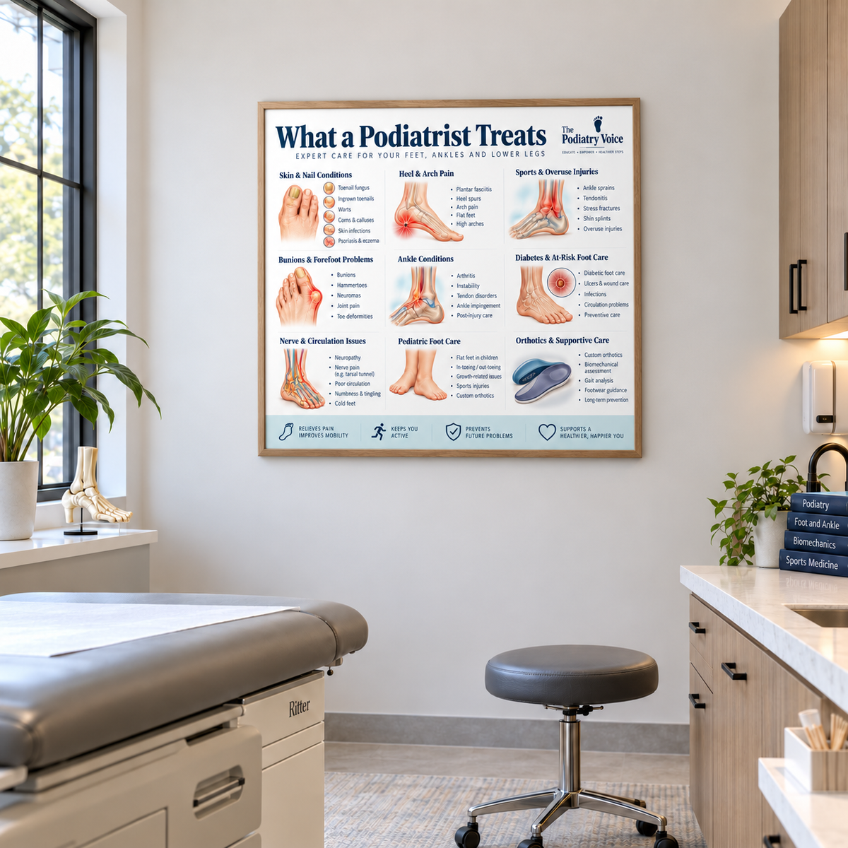Hallux Abductovalgus patient education poster for podiatry clinics