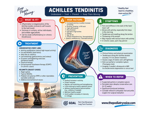Achilles Tendinitis patient education poster for podiatry clinics