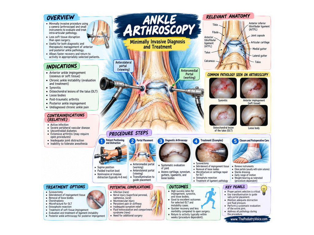 Ankle Arthroscopy patient education poster for podiatry clinics