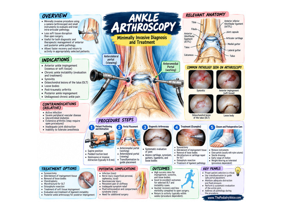 Ankle Arthroscopy patient education poster for podiatry clinics