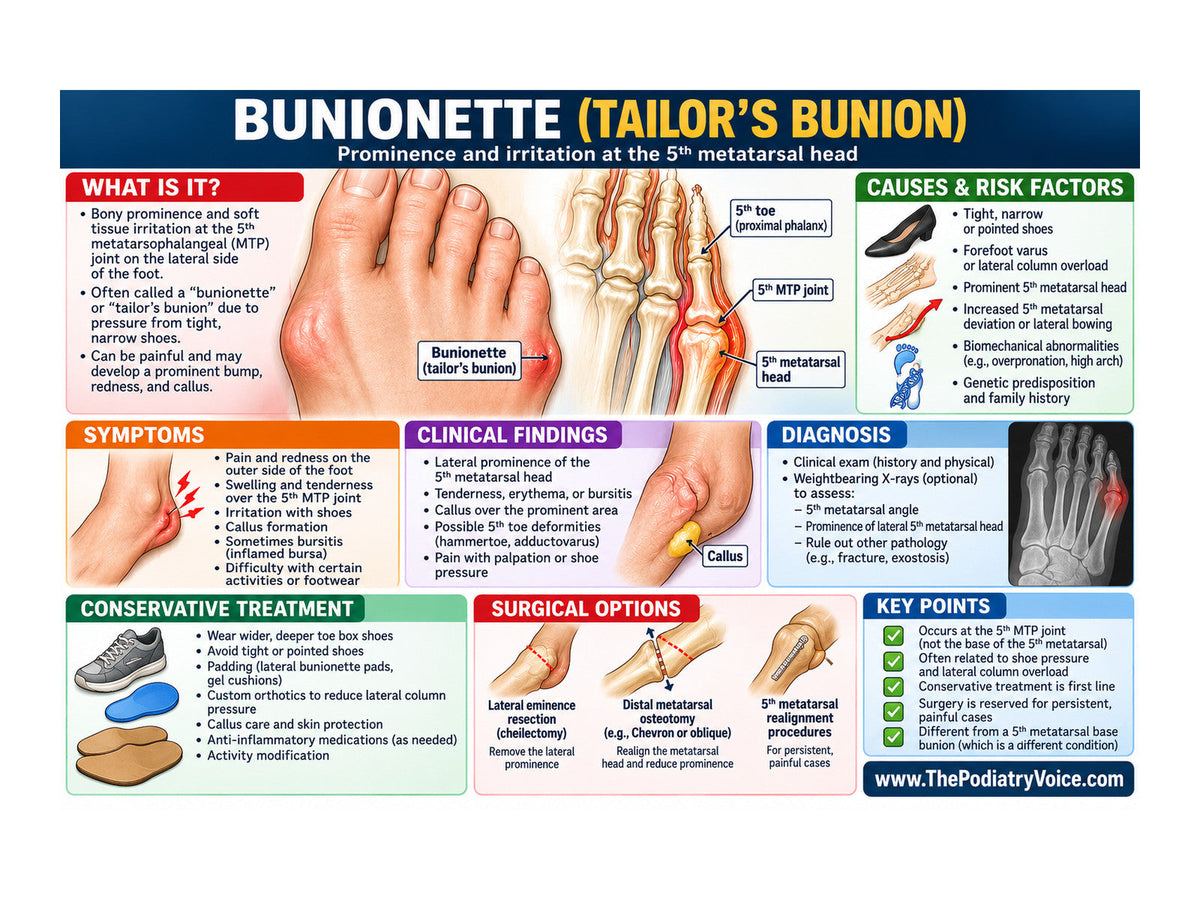Bunionette patient education poster for podiatry clinics