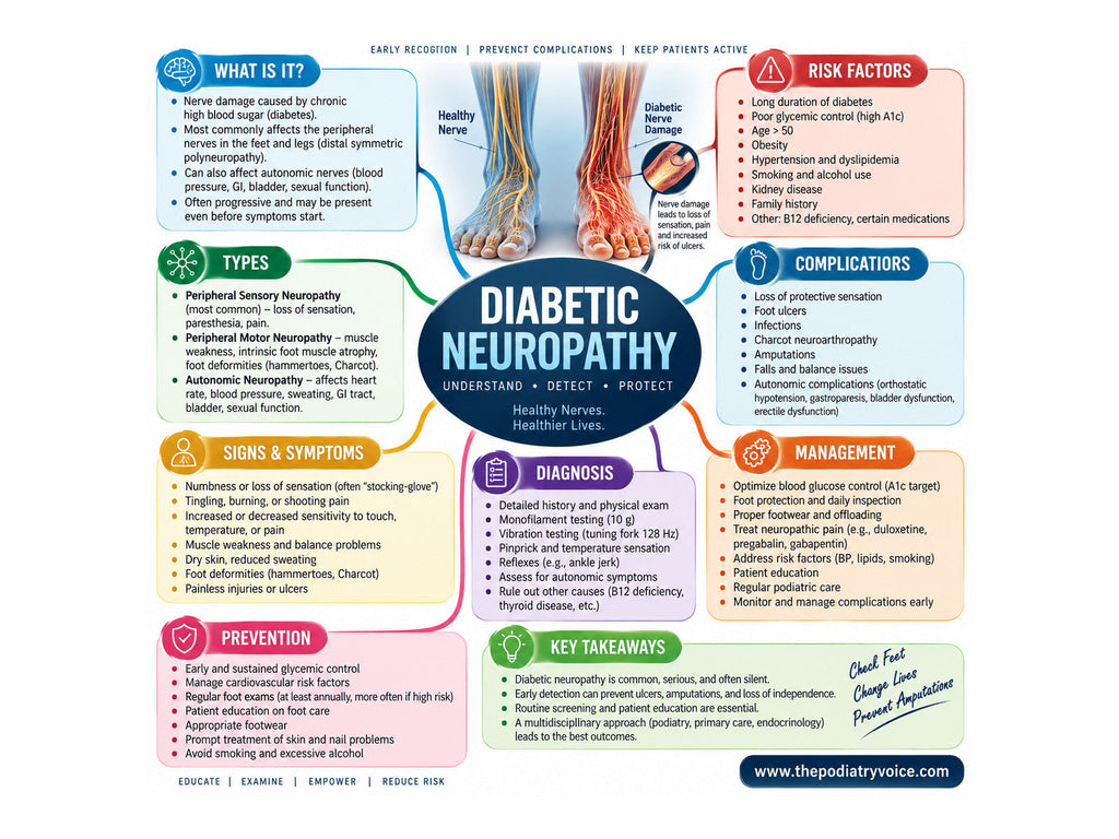 Diabetic Neuropathy patient education poster for podiatry clinics