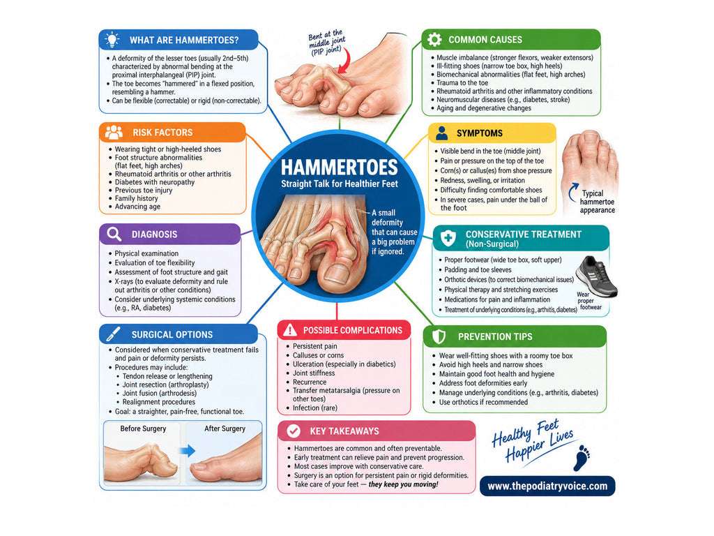 Hammertoes patient education poster for podiatry clinics