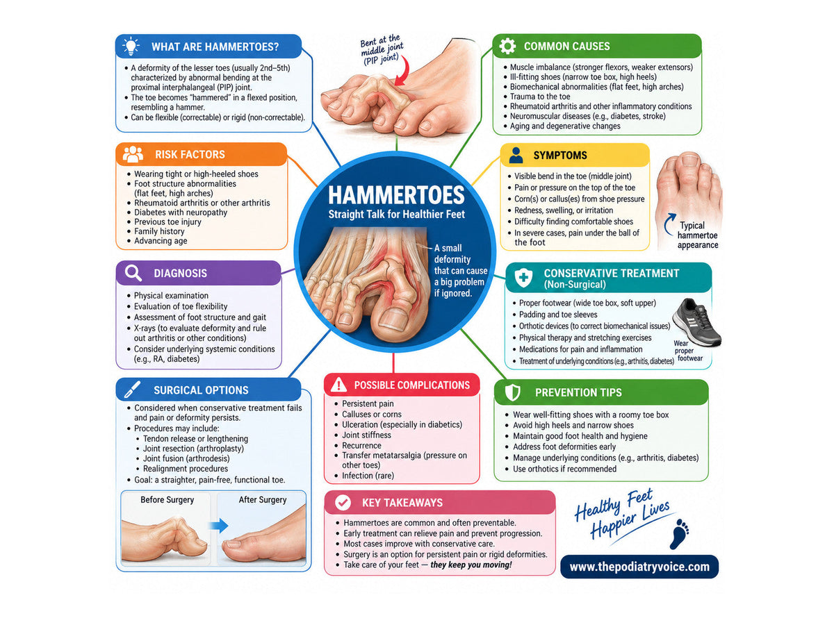 Hammertoes patient education poster for podiatry clinics