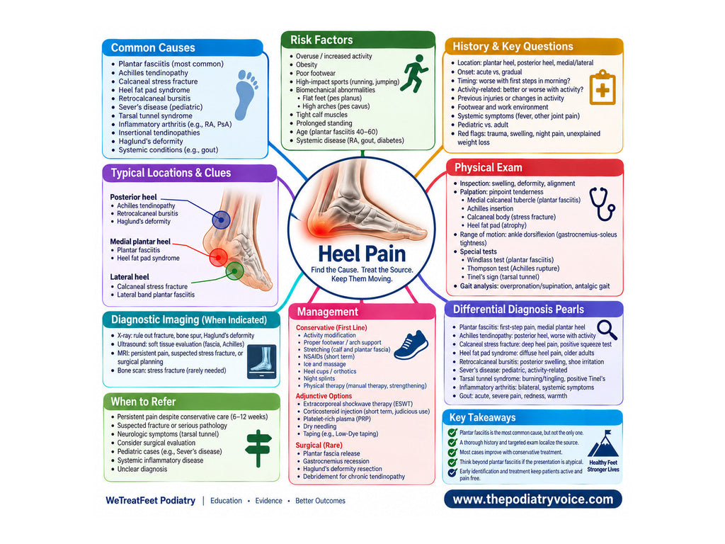 Heel Pain patient education poster for podiatry clinics