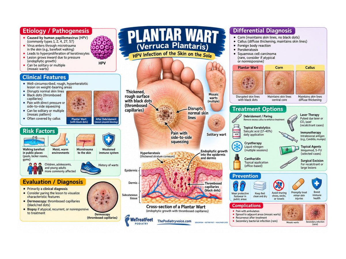 Plantar Wart patient education poster for podiatry clinics