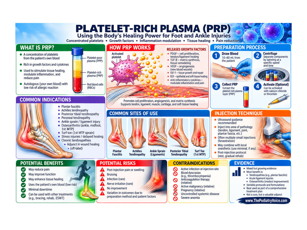 Platelet-Rich Plasma patient education poster for podiatry clinics