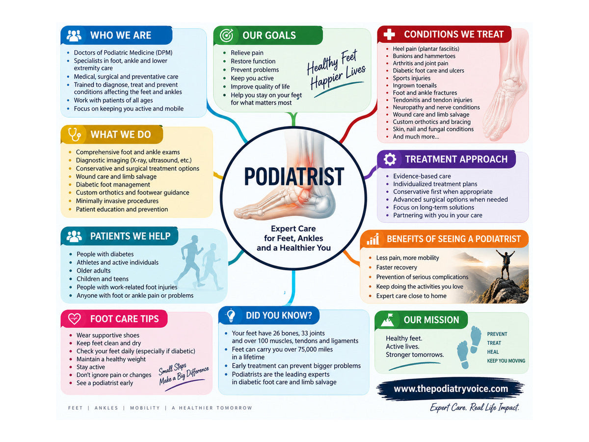 Podiatrist patient education poster for podiatry clinics