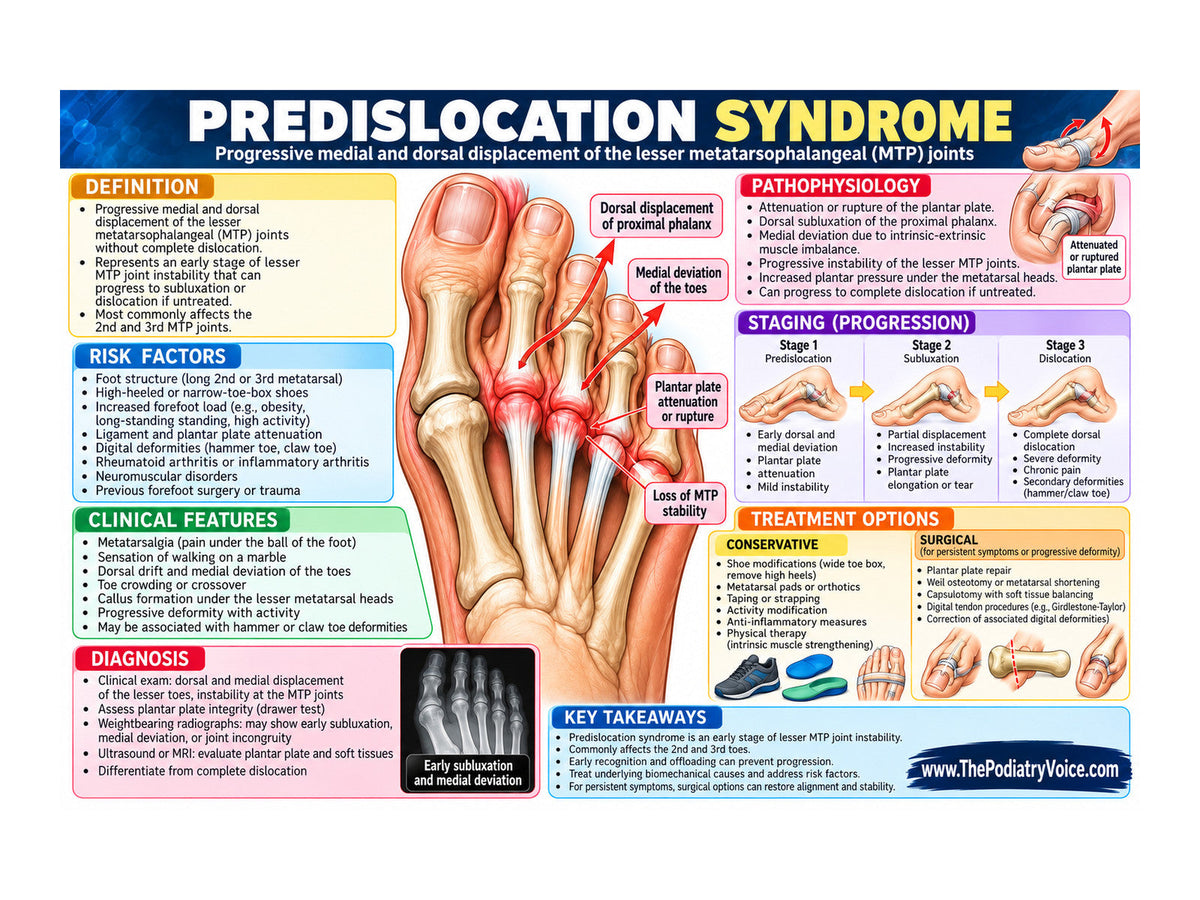 Predislocation Syndrome patient education poster for podiatry clinics