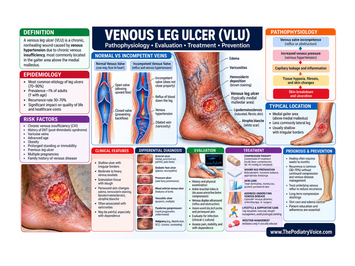 Venous Leg Ulcer patient education poster for podiatry clinics